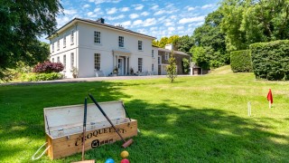 Croquet set up on the lawn